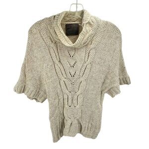 Anthropologie Guinevere Womens Pullover Sweater Cowl Neck Beige Size Small